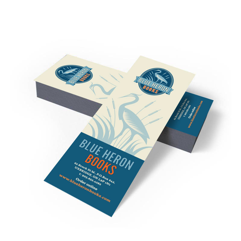 custom printed bookmarks with company name and address